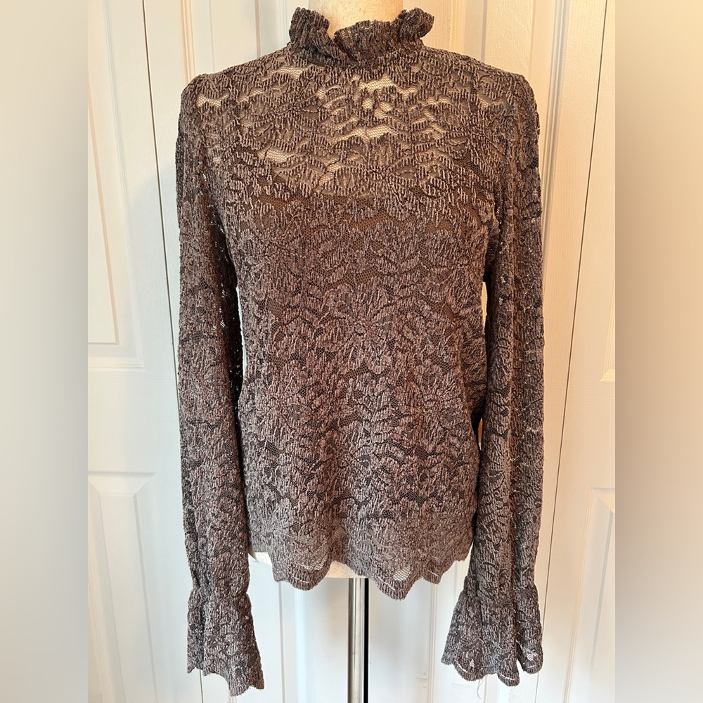Anthropologie Eri + Ali Delano Lace Top in Taupe